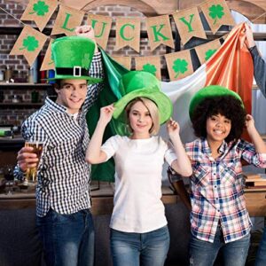 St. Patrick's Day Decorations Lucky Shamrock Banner Irish Four Leaf Clover Garland Flags