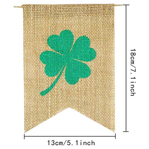 St. Patrick's Day Decorations Lucky Shamrock Banner Irish Four Leaf Clover Garland Flags