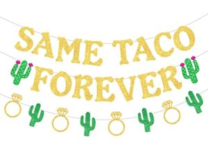 lesbian bachelorette party decorations, same taco forever banner, cactus diamond ring garland for fiesta gay lesbian wedding supplies
