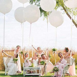 36 Inch Giant Latex Balloon White (Premium Helium Quality), Large Balloons for Birthdays Wedding Photo Shoot and Festivals Christmas and Event Decorations - 6Pcs