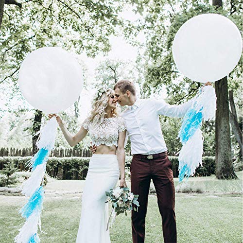 36 Inch Giant Latex Balloon White (Premium Helium Quality), Large Balloons for Birthdays Wedding Photo Shoot and Festivals Christmas and Event Decorations - 6Pcs