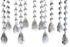 ulove prs acrylic teardrop crystal, chandelier pendants parts beads, garland hanging bead, crystal beaded for wedding party centerpiece tree decoration (12 pcs)