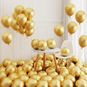 holicolor 150pcs gold balloons 12 inch chrome metallic latex balloon for baby shower wedding decoration