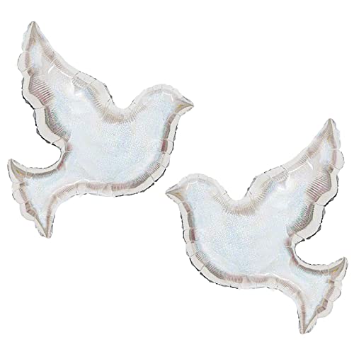 2pcs 26inch Dove balloon for Baptism(Bautizo) decorations,first communion decorations for boys and girls.confirmation decorations party supplies,birthday wedding funeral baby shower party decorations balloon.