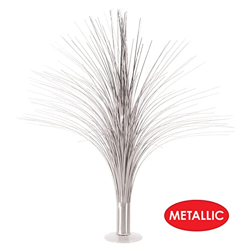 Beistle 2 Piece Plastic Metallic Silver Spray Centerpieces For Happy New Year Decorations, Awards Night Tableware, Birthday Party Supplies, 19"