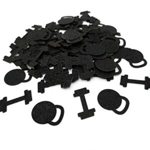 black fitness confetti dumbbell party decor gym theme party confetti weightlifting confetti athlete confetti set of 150
