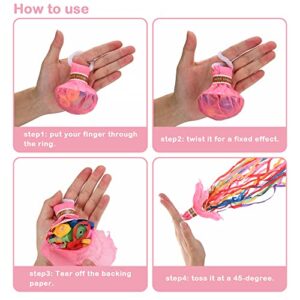 12Pack Streamer Poppers,Romantic colorful Hand Throw Streamers Poppers,No Confetti Mess Paper Crackers for Wedding Birthday Party Celebrations Graduation Party Favors Shows.