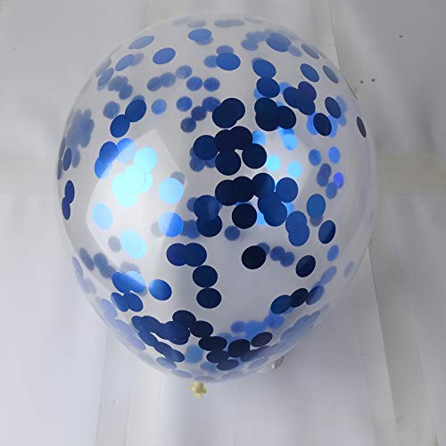 Blue Confetti Balloons 40 pack, 12 inch Transparent Party Balloons with Confetti for Graduation Party Wedding Baby Shower Birthday Carnival Party Decoration Supplies…