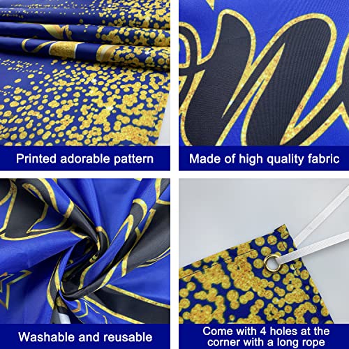 Class of Grad 2023 Background Banner,Blue and Gold Graduation Banner Backgdrop Signs for Congratulations Graduation Party Supplies Photography Background 2023 Graduation Party Decorations