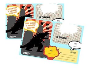 monster dragon type party supply package set (invitations)