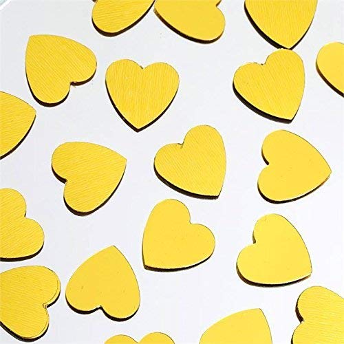 EMAAN Small Confetti Metal Foil Love Sequins, Cute Romantic Gold Heart Confetti, Embellished with Valentine's Day Gifts, Wedding Party Decorations and Table Decoration Diameter 10MM (Gold)
