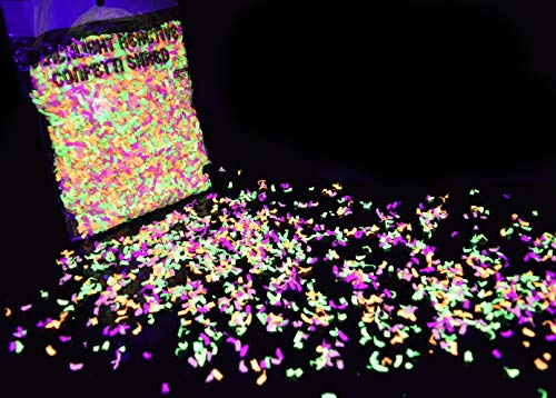 Blacklight Reactive Neon Confetti Bright Flourescent Colors Glows with UV Light Party Favors, Decorations, Birthday Parties (2oz)