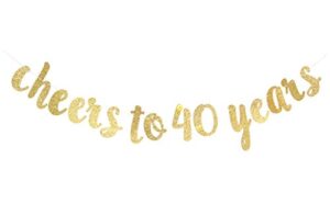 cheers to 40 years banner – happy 40th birthday party decorations – 40th wedding anniversary decorations