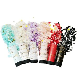 confetti cannon，party poppers confetti shooters biodegradable confetti birthday confetti 4 inches-(5pcs) wedding, new year kids birthday party supplies