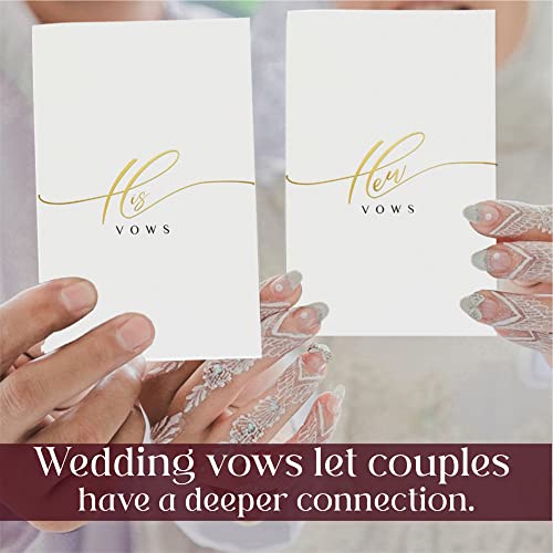 Vow Books for Wedding, Vow Books His and Hers, Vow Renewal Gift, Vow Journal with Lined 28 Pages, Bride and Groom Vow Book, Vow Books Gold Letters, Wedding Vow Books with Velvet Jewelry Ring Box Gift