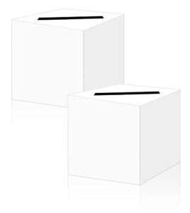 sietdeseo 2 pcs white card box diy gift card box money card box holder for wedding reception baby shower bridal shower birthday party supplies