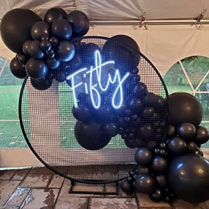 oopat matte black balloon garland arch kit for birthday graduation anniversary halloween new year masculine party decoration (black)