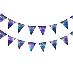 starry night flag banner triangle pennant star garlands for party decorations hanging aurora shooting star birthday wedding anniversary baby shower party supplies