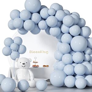 bloonking macaron sky blue balloons 12inch 100pcs light blue latex helium balloons 12″ party balloons for festival birthday wedding anniversary new year gender reveal decorations