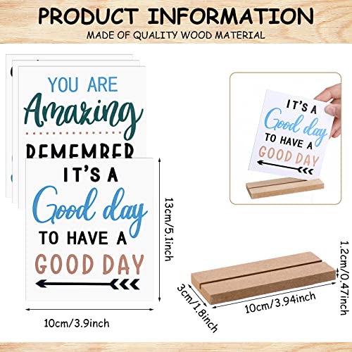 4 Pieces Inspirational Quotes Desk Decor Wood Block Plaque Positive Wooden Table Signs Decorative Wood Table Sign Centerpiece for Women Desk Office Decor Party Table Accessories(Stylish Style)