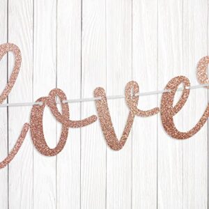 She Found Her Lover Banner, Bachelorette Bridal Shower Party Decorations Supplies, Engagement Hen Party Hanging Bunting Sign, Pre-strung, Photo Props, Rose Gold Glitter