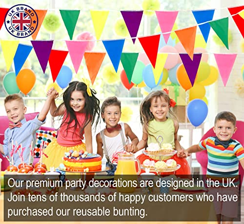 Premium Reusable Pennant Banner Flags - Multicolor Pennant Flag Banner - Outdoor Party Decorations, Rainbow Birthday Decorations, Field Day, Grand Opening, Carnival Theme Garland (46ft,42 Large Flags)