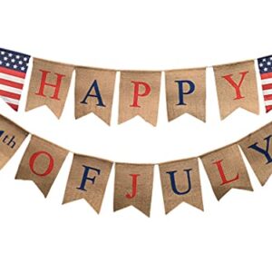 4th of July Banner - Fourth of July Bunting American Banner - July 4th Garland 4th of July Decor - Happy 4th of July Banner Patriotic Garland by Jolly Jon