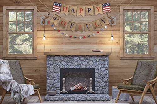 4th of July Banner - Fourth of July Bunting American Banner - July 4th Garland 4th of July Decor - Happy 4th of July Banner Patriotic Garland by Jolly Jon