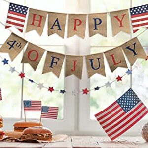 4th of July Banner - Fourth of July Bunting American Banner - July 4th Garland 4th of July Decor - Happy 4th of July Banner Patriotic Garland by Jolly Jon