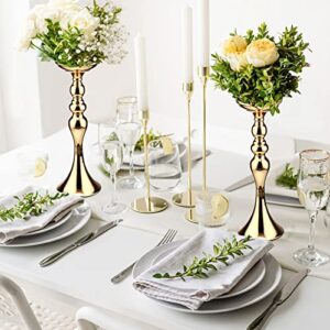 Sadnyy 16 Pcs Gold Metal Flower Arrangements Stand Metal Wedding Flower Centerpiece Stand 15 Inch Tall Table Decor Flower Vase for Wedding Reception Centerpieces Event Party Hotel Home Decor