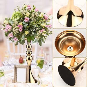 Sadnyy 16 Pcs Gold Metal Flower Arrangements Stand Metal Wedding Flower Centerpiece Stand 15 Inch Tall Table Decor Flower Vase for Wedding Reception Centerpieces Event Party Hotel Home Decor