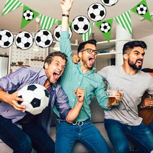 4 Pieces Soccer Banner Decoration Soccer Theme Party Supplies, 3m Football Flags Bunting Banners Soccer Ball Garlands for Soccer Fans Wekcome World Cup 2022