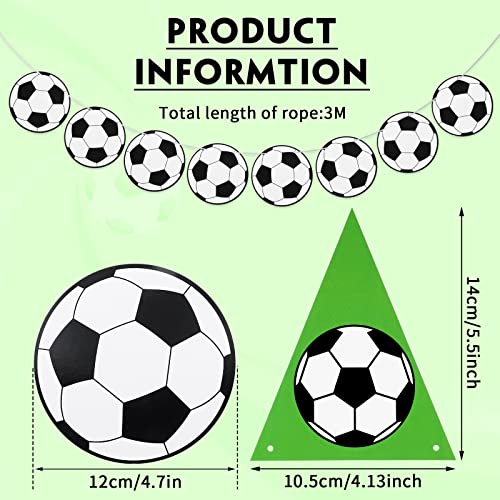 4 Pieces Soccer Banner Decoration Soccer Theme Party Supplies, 3m Football Flags Bunting Banners Soccer Ball Garlands for Soccer Fans Wekcome World Cup 2022