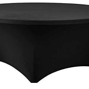 72 Inch Round Spandex Table Cover (Black)