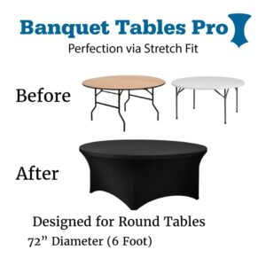 72 Inch Round Spandex Table Cover (Black)