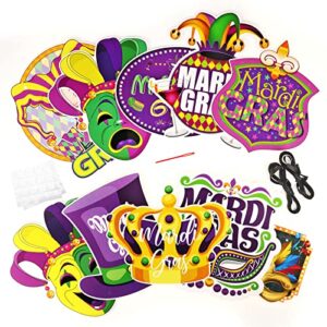 HOWAF Mardi Gras Party Door Decoration, Mardi Gras Party Welcome Porch Sign for Carnival Decoration, Mardi Gras Welcome Banner for New Orleans Party Supplies, Mardi Gras Door Hanging for Masquerade Outdoor Decoration