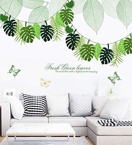 PIXHOTUL 4 Pack Tropical Leaf Banner Hawaii Luau Party Leaves Garland Summer Beach Theme Wedding Birthday Party Decor