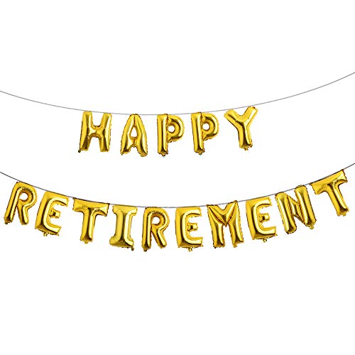 Set of 15 Happy Retirement Balloons Party Decorations The Legend Has Retired Balloons Happy Retirement Banner Balloons (Retirement Gold)