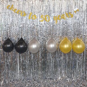 GOER Gold Glitter cheers to 50 years Champagne Glasses Banner for 50th Birthday Party Decorations