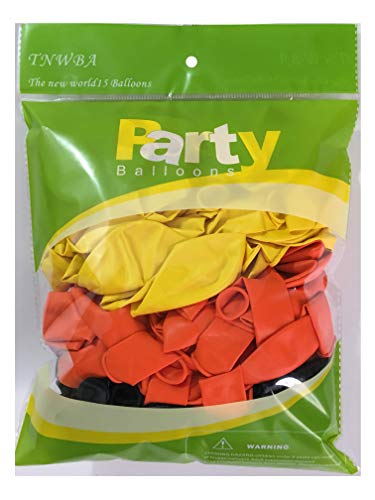 Latex balloons 100 Pack 12 inch yellow,Black,orange