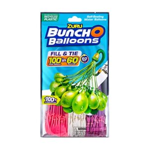 Rapid Filling Self Sealing Water Balloons with Recylced Plastic by Zulu (3 bunch - 100 balloons)