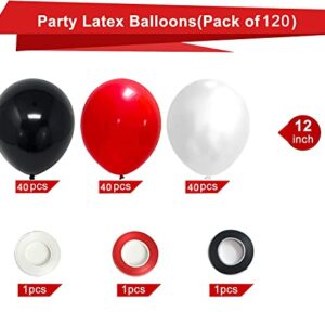 balloons- 120 Pcs Red Black White Balloon Garland Kit,12inch Black Balloons & Red Balloons for Birthday Balloons Party Balloons globos para decoracion de fiestas