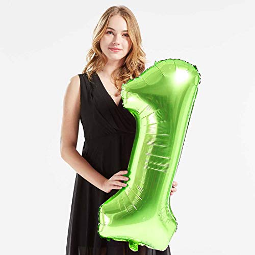 Green Foil 40 in 11 Helium Jumbo Number Balloons, 11st Birthday Decoration Digital Balloon for Women or Men, 11 Year Old Party Supplies