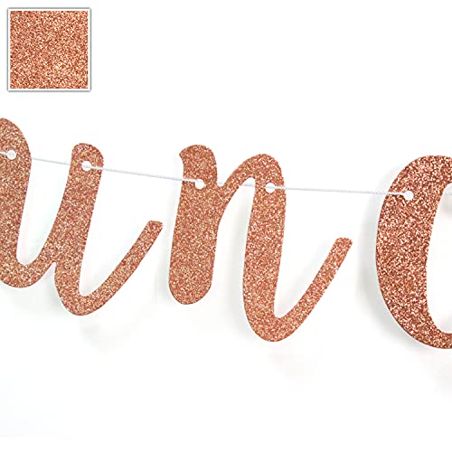 Ferastar Brunch & Bubbly Banner, Bridal Shower Banner,Bubbly Bar Sign, Bachelorette Party Decor, Brunch Party Decorations Rose Gold Glitter.