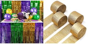partywoo mardi gras decorations set and crepe paper streamers gold 4 rolls
