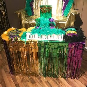 PartyWoo Mardi Gras Decorations set and Gold Foil Balloons 6 pcs