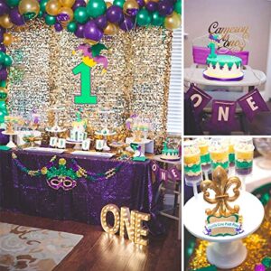 PartyWoo Purple Green Gold Balloons 50 pcs and Crepe Paper Streamers Purple 4 Rolls