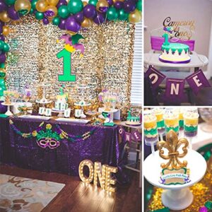 PartyWoo Purple Green Gold Balloons 50 pcs and Crepe Paper Streamers 6 Rolls