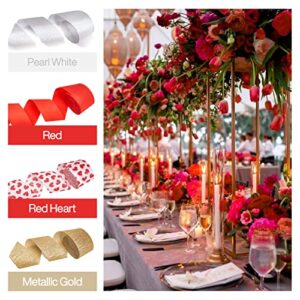 PartyWoo Foil Curtain Red 2 pcs and Crepe Paper Streamers 6 Rolls