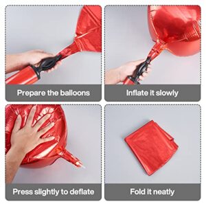 PartyWoo Red and Gold Balloons 50 pcs and Red Foil Balloons 6 pcs